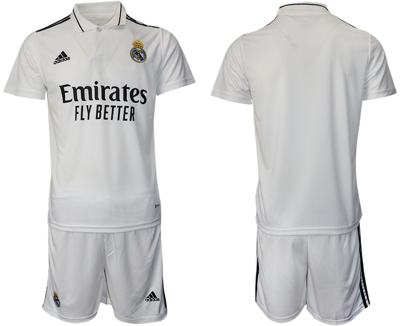 Men 2022-2023 Club Real Madrid home white blank Adidas Soccer Jersey